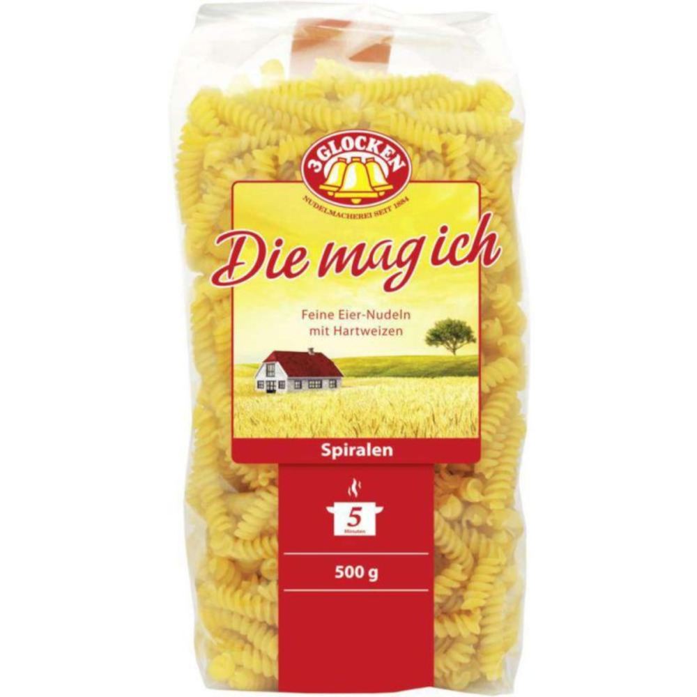 3 GLOCKEN Nouilles, J'aime les spirales 500g / 17.63oz