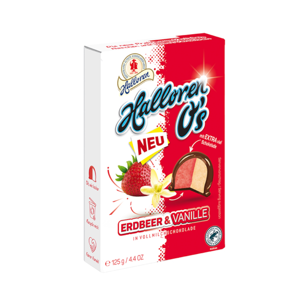 Halloren O´s Erdbeer & Vanille Pralinen 125g / 4.4oz