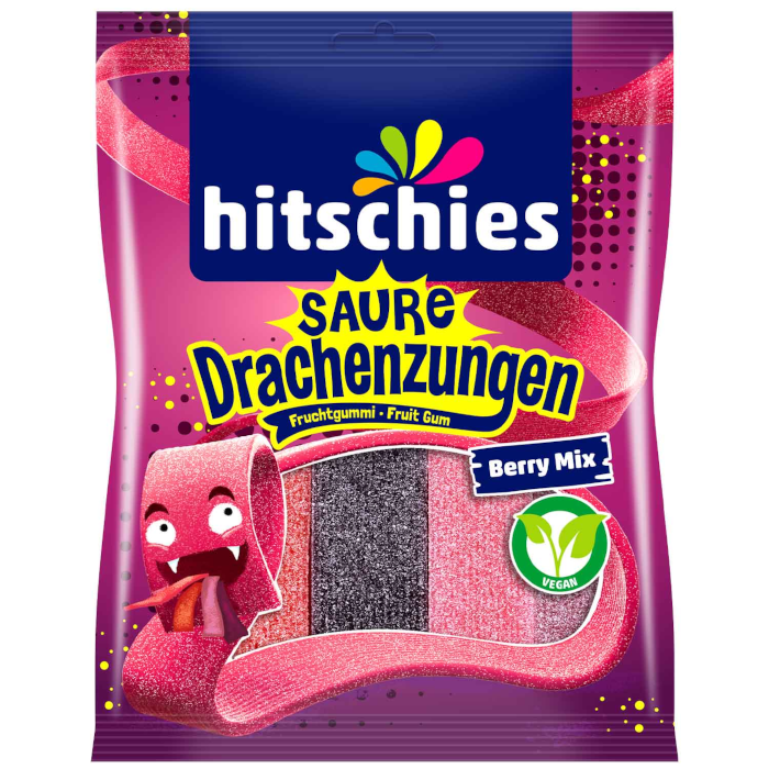 hitschies Langues de dragon acidulées Berry Mix Vegan 125g / 4.4oz