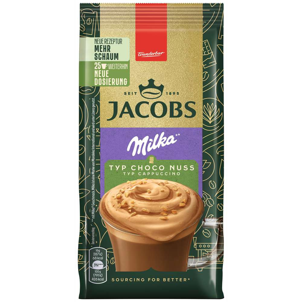 Jacobs Instant Cappuccino Typ Milka Choco Nuss 400g / 14.1oz
