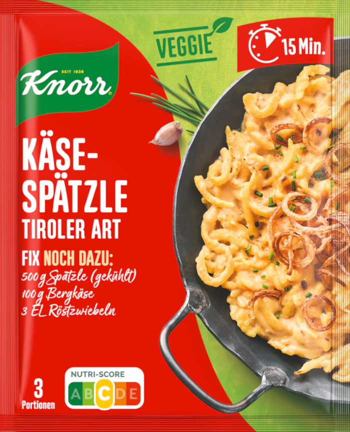 Knorr Fix Veggie pour Spätzle au fromage à la tyrolienne 32g / 1.12oz