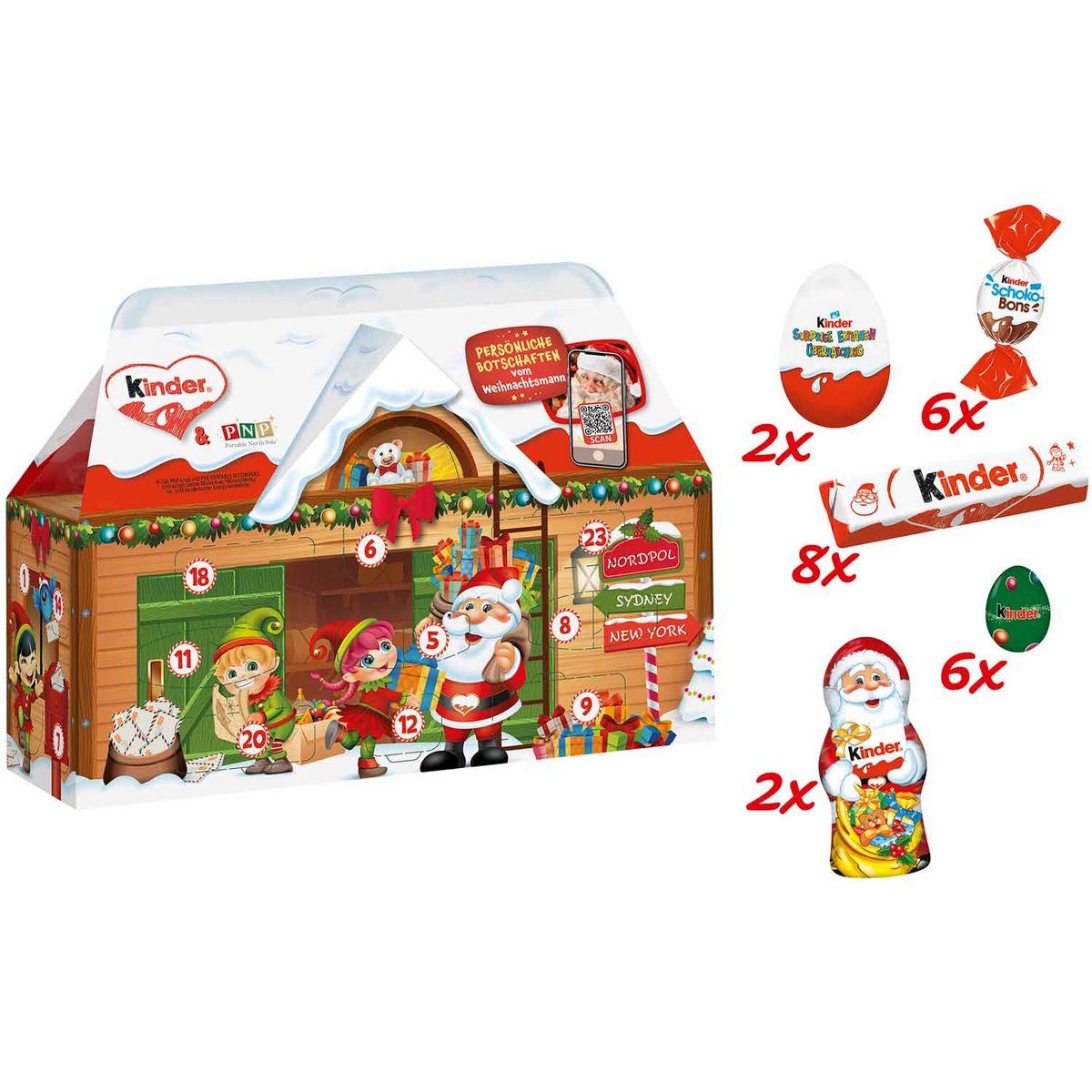 Ferrero Kinder Mix Kalendarz adwentowy 3D-dom 234g / 8.25oz