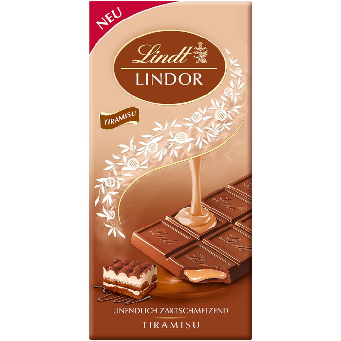Lindt Lindor Tiramisu Vollmilch Schokoladen Tafel 100g / 3.52oz