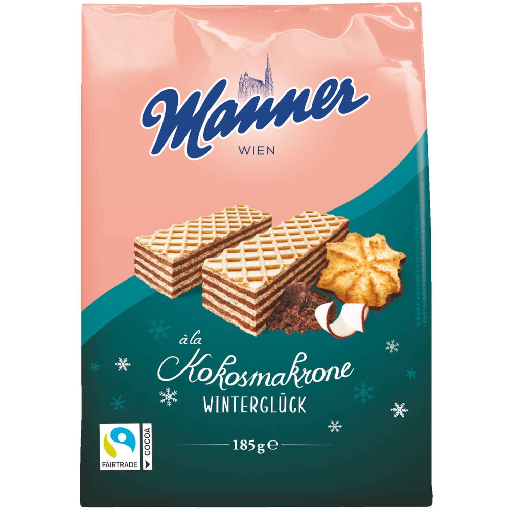 マナー ウィンターグリュック ココナッツマカロン風 ワッフル菓子 185g / 6.52oz