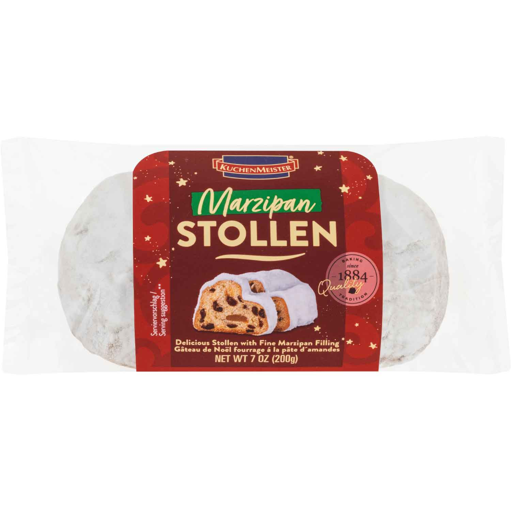 KuchenMeister Petit Christstollen au massepain Pâtisserie de Noël 200g