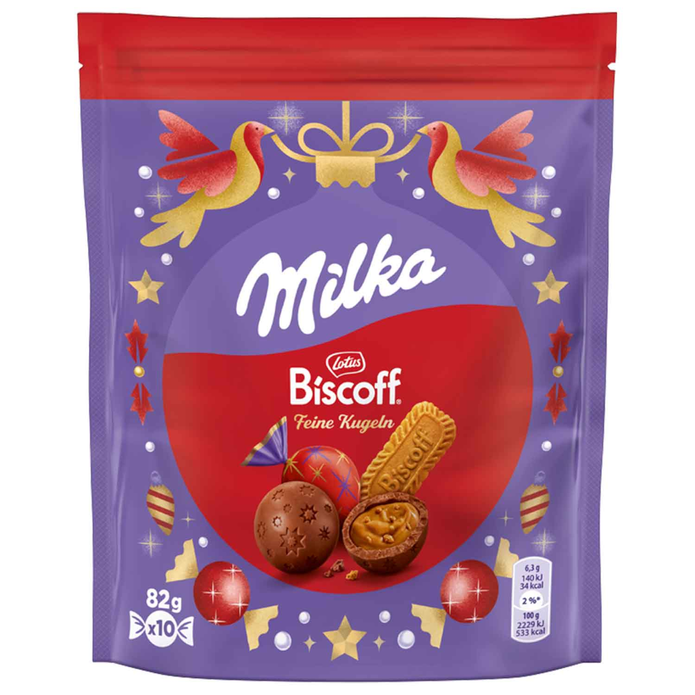 Milka Fine Chocolate Balls Lotus Biscoff 82g / 2.89oz