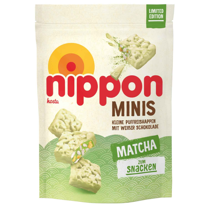 Nippon Minis de riz soufflé Matcha avec chocolat blanc 125g / 4.41oz