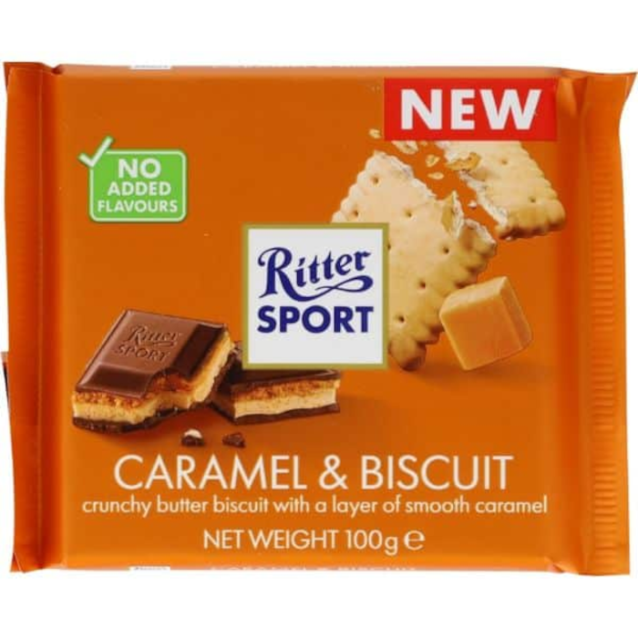 Ritter Sport Chocolate Caramel & Biscuit Limited Edition 100g