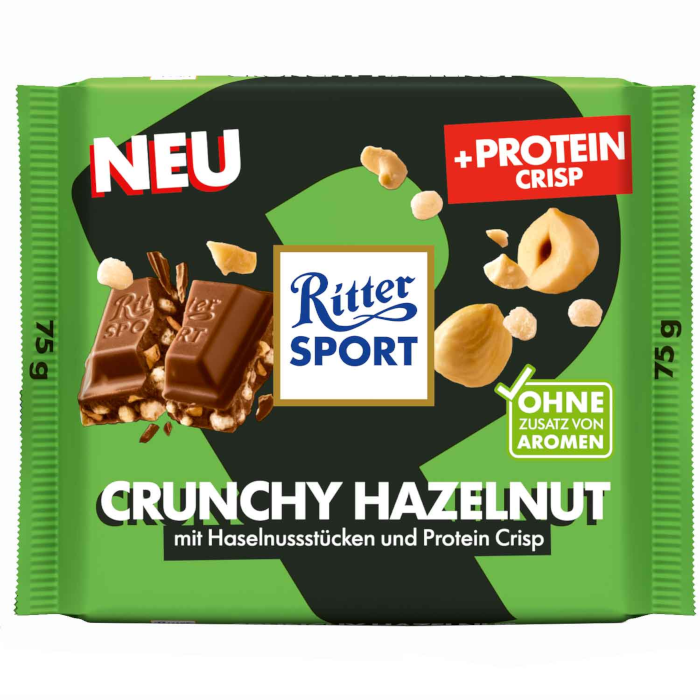 Ritter Sport Protein Crisp Chocolade Crunchy Hazelnoot 75g