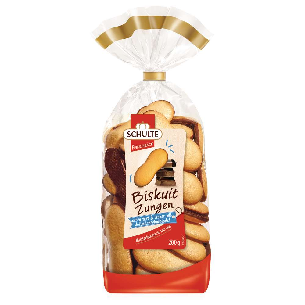 Schulte Biskuitzungen mit Vollmilchschokolade 200g / 7.05oz