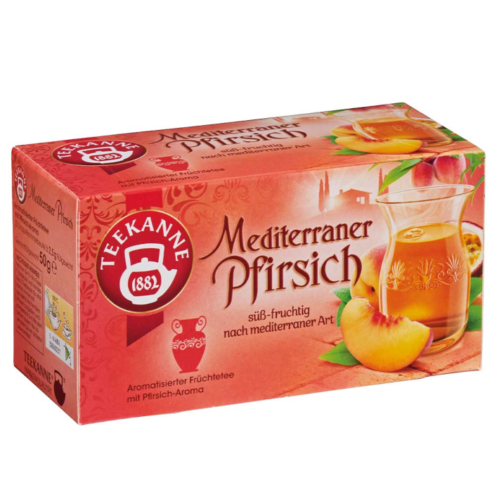 Teekanne Ländertee Mediterraner Pfirsich 20 Teebeutel