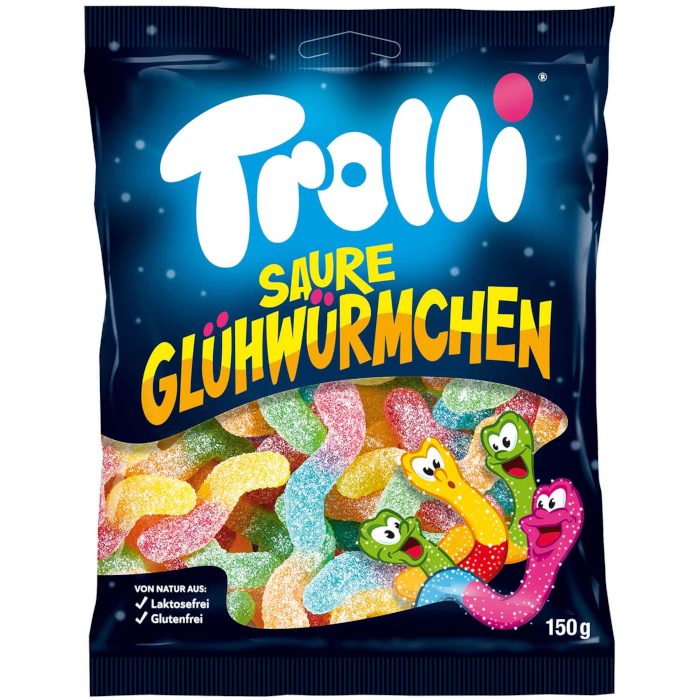 Trolli frugtgele syrlige ildfluer 150g