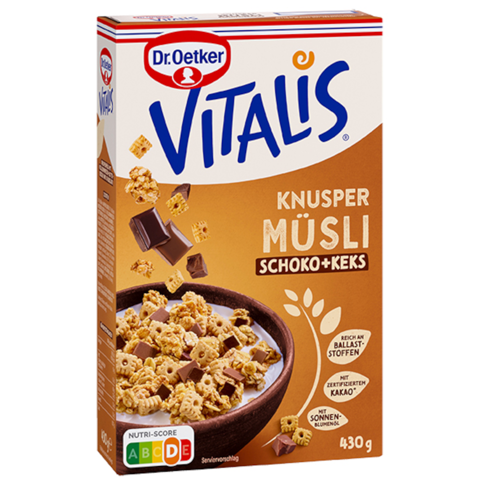 Dr. Oetker Vitalis muesli croustillant chocolat + biscuit 430g / 15.17oz