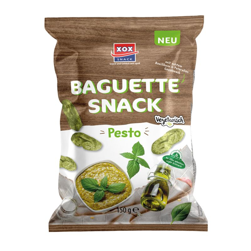 XOX バゲットスナック ペスト、ベジタリアン 150g / 5.29oz