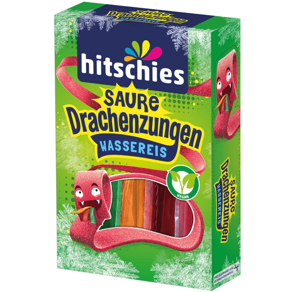 hitschies Saure Drachenzungen Wassereis Vegan 400ml / 13.52 fl.oz. MHD: 08/2026