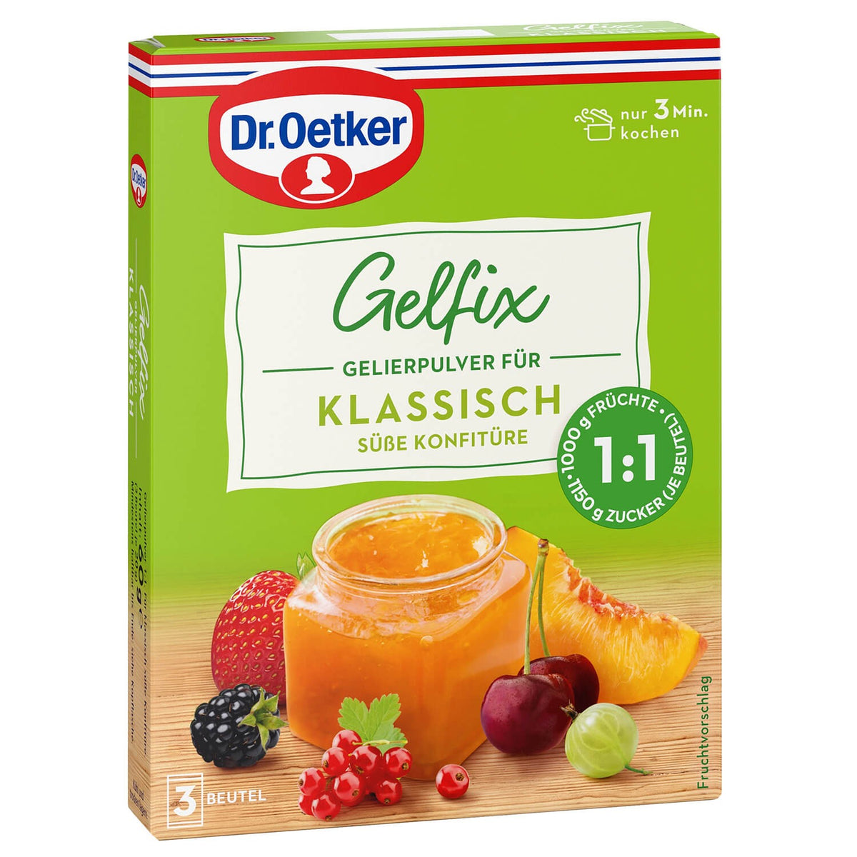 Dr. Oetker Gelfix Klassisch 1:1 Gelierpulver für süße Konfitüre 60g /2.1oz