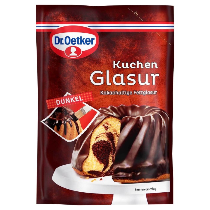 Dr. Oetker Kuchen Glasur Dunkel zum Dekorieren von Kuchen und Gebäck 150g