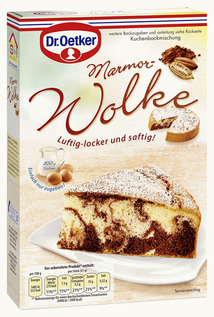 Dr. Oetker Marmor Wolke Kuchen-Backmischung