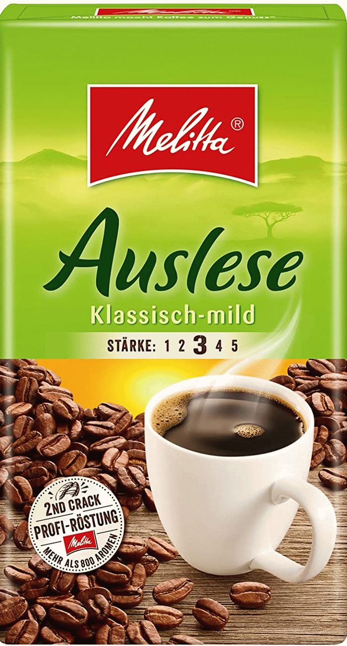 Melitta Kaffee Auslese Klassisch Mild gemahlener Filterkaffee 500g