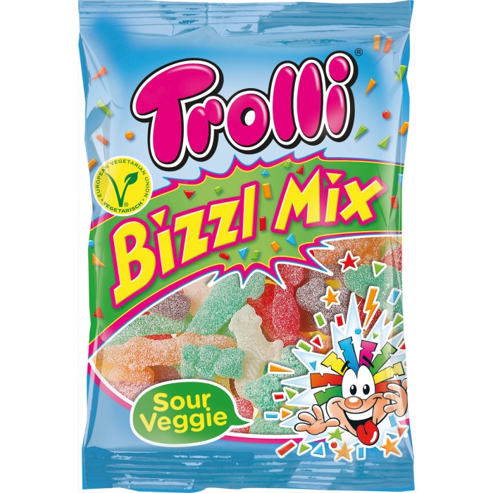 Trolli Fruchtgummi Bizzl MIx Sour Veggie 150g