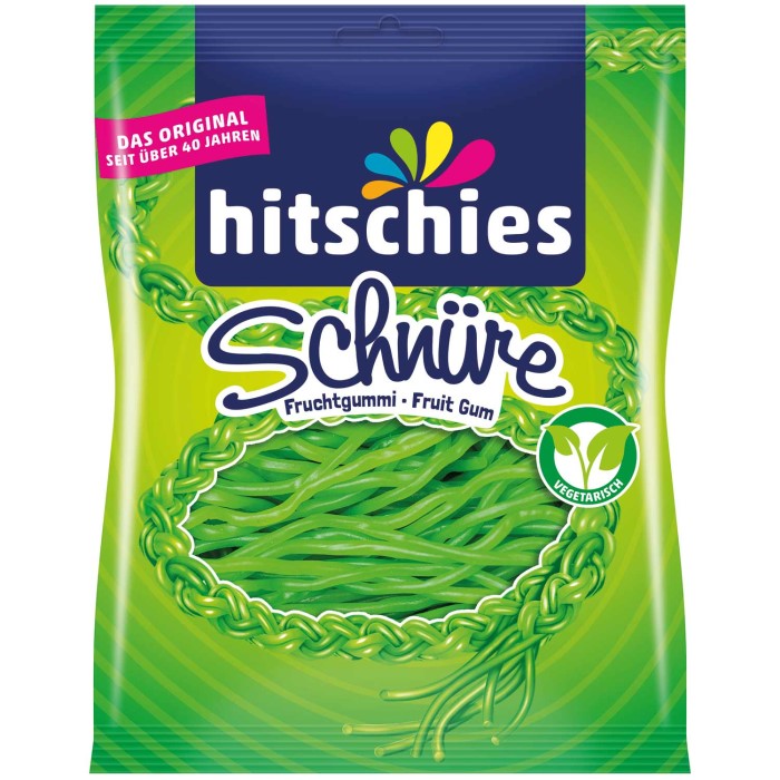 hitschies Fruchtgummi Schnüre Apfel 125g / 4.4 oz