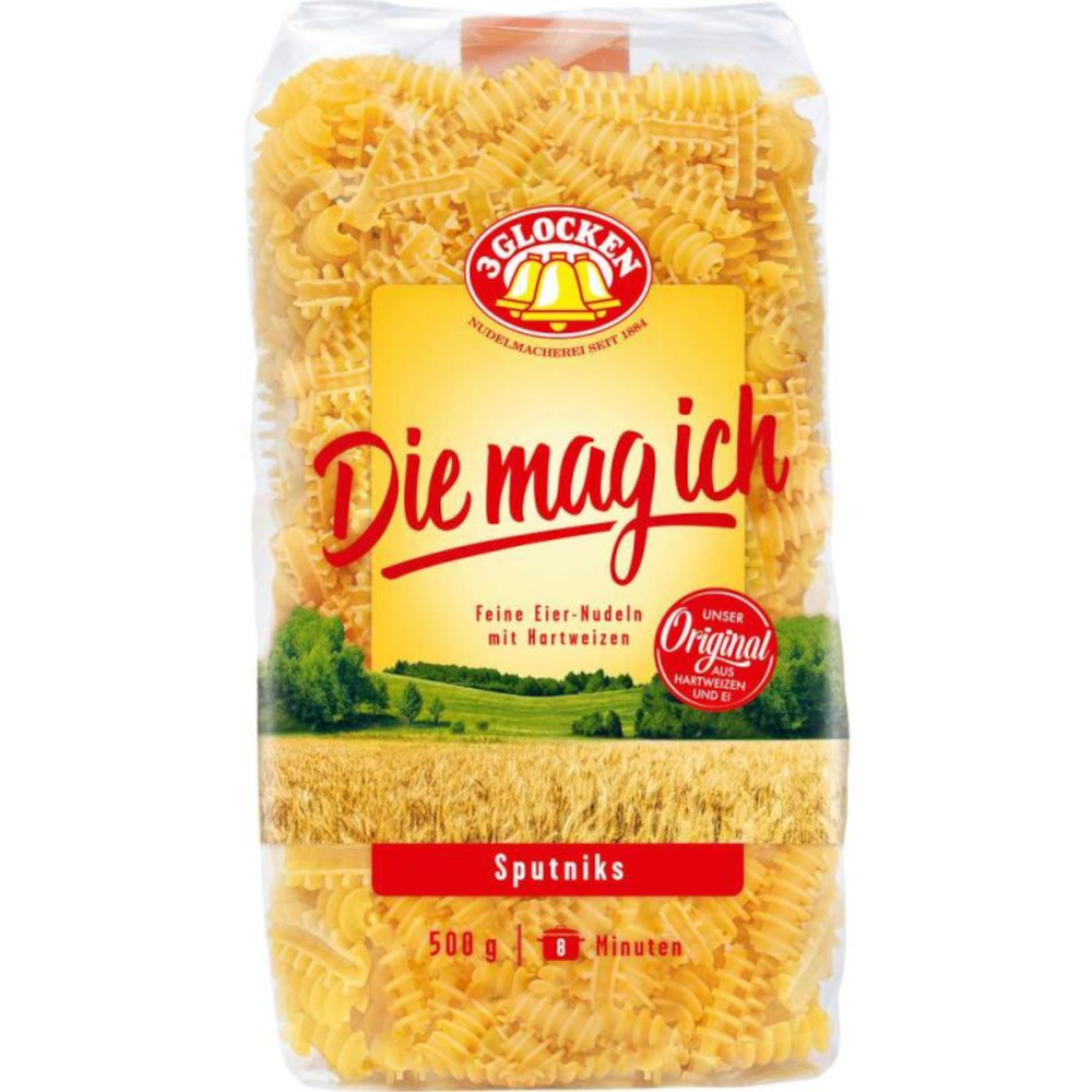 3 GLOCKEN Nudeln, Die mag ich Sputniks 500g / 17.63oz
