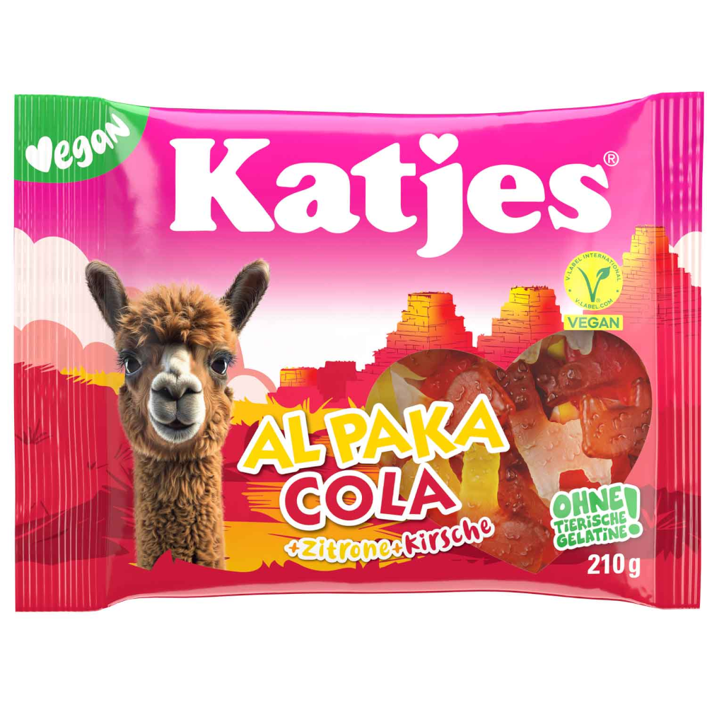 Katjes Al Paka Cola+Lemon+Cherry vegan fruit gum 210g