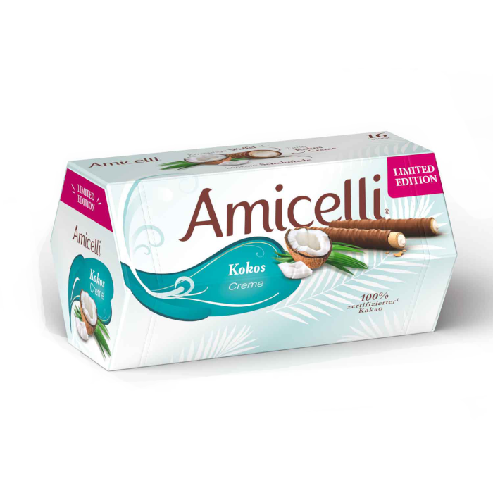 Amicelli Waffelröllchen mit Kokos-Creme-Füllung 16 Stück