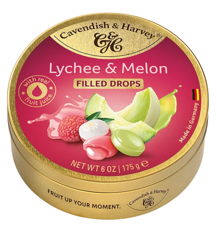 Cavendish & Harvey Lychee & Melon Filled Drops 175g / 6.17oz