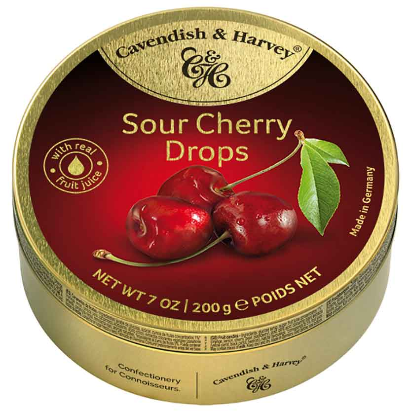 Cavendish & Harvey Sour Cherry Drops 200g / 7.05oz
