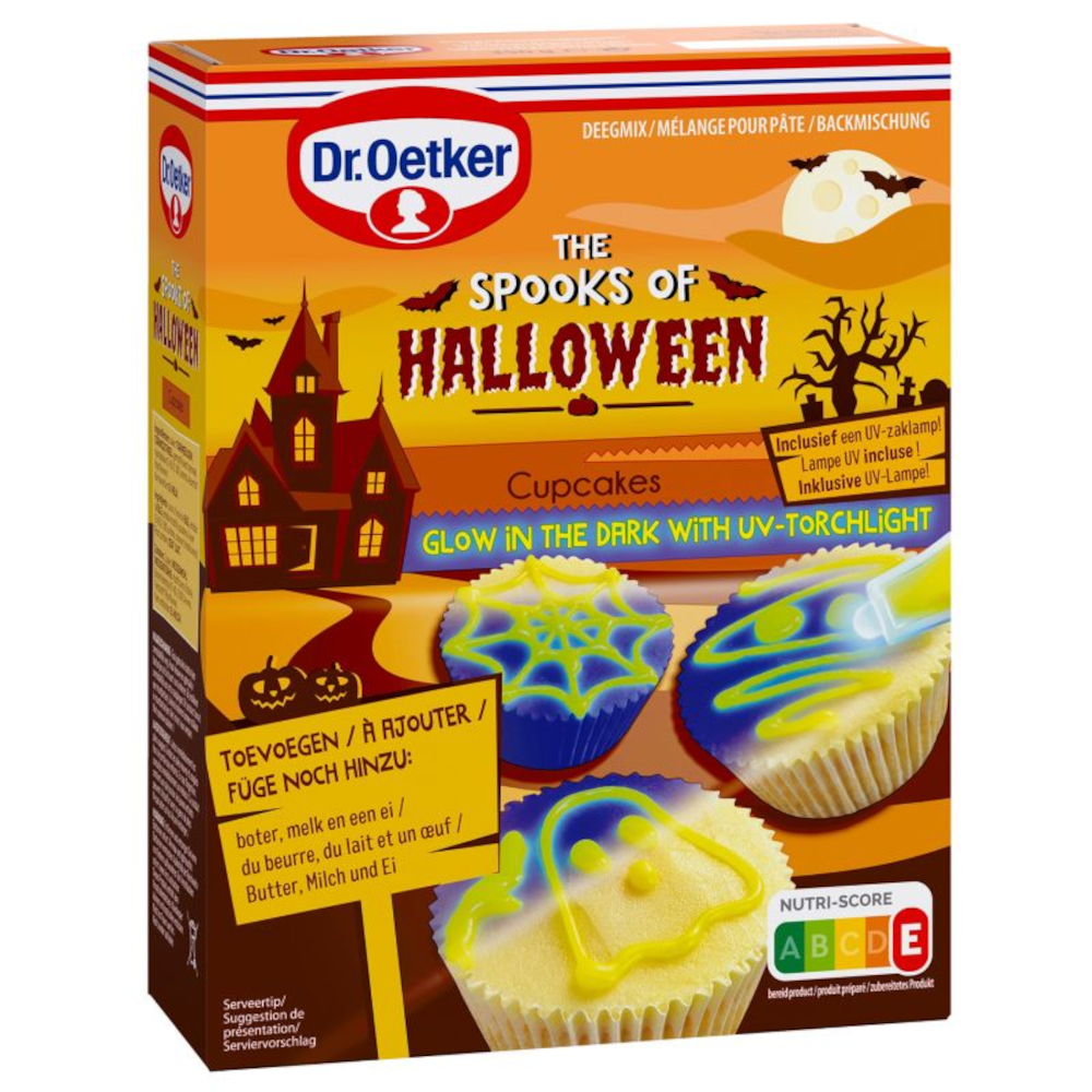 Dr. Oetker I Fantasmi di Halloween Muffin Luminosi nel Buio 350g