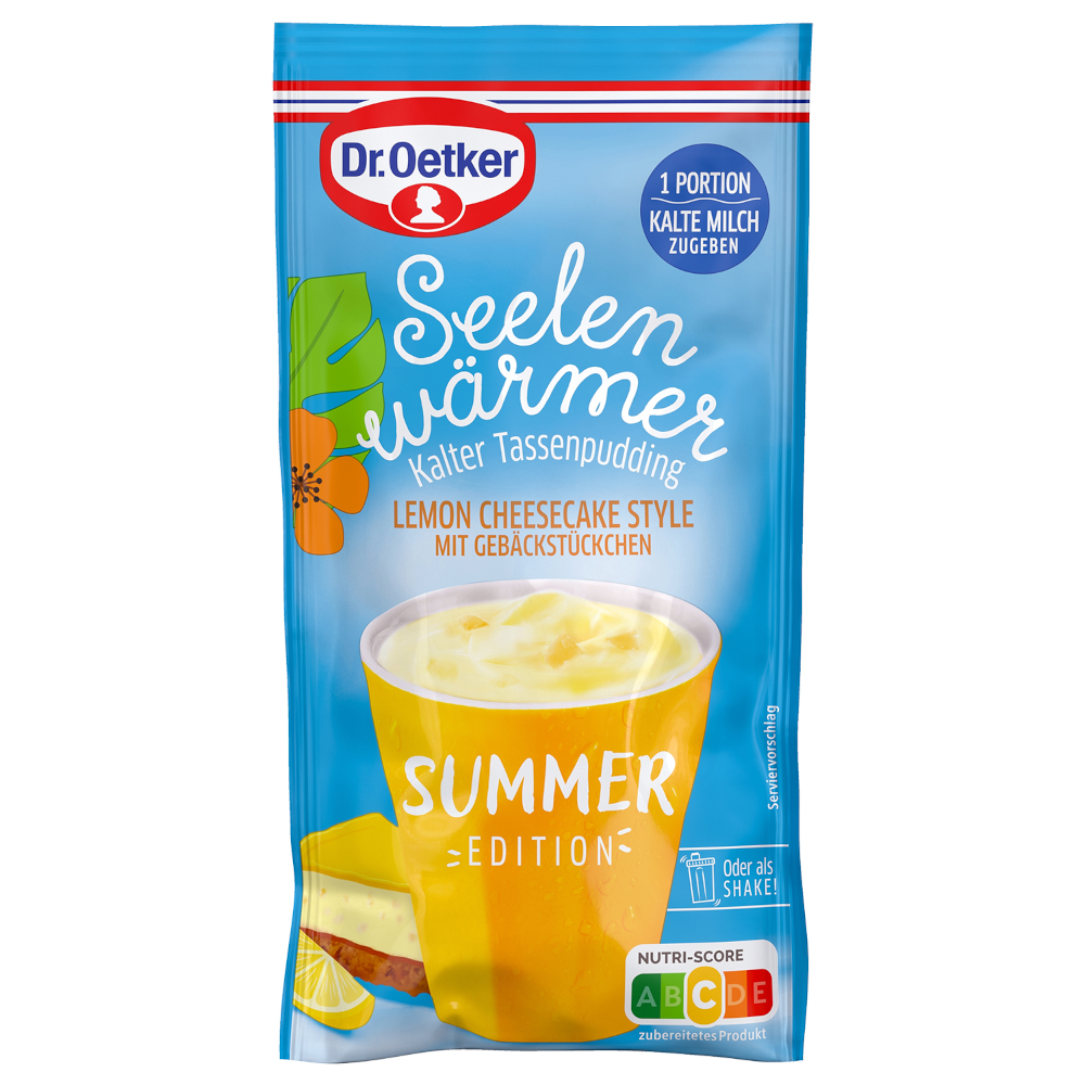Dr. Oetker Soul Warmer Lemon Cheesecake Style, cold cup pudding 45g