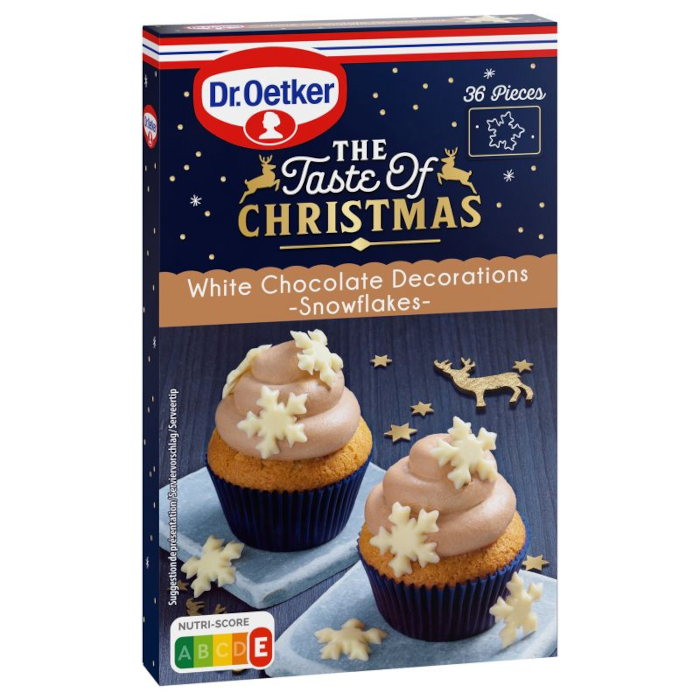 Dr. Oetker Le Goût de Noël Flocons de Neige en Chocolat Blanc 36 pièces
