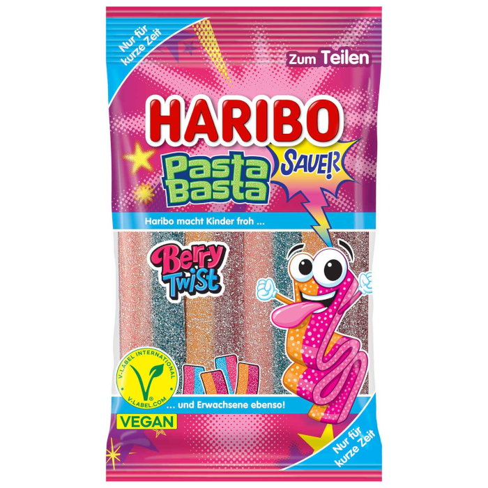 HARIBO Pasta Basta Berry Twist Sauer, Vegan 160g