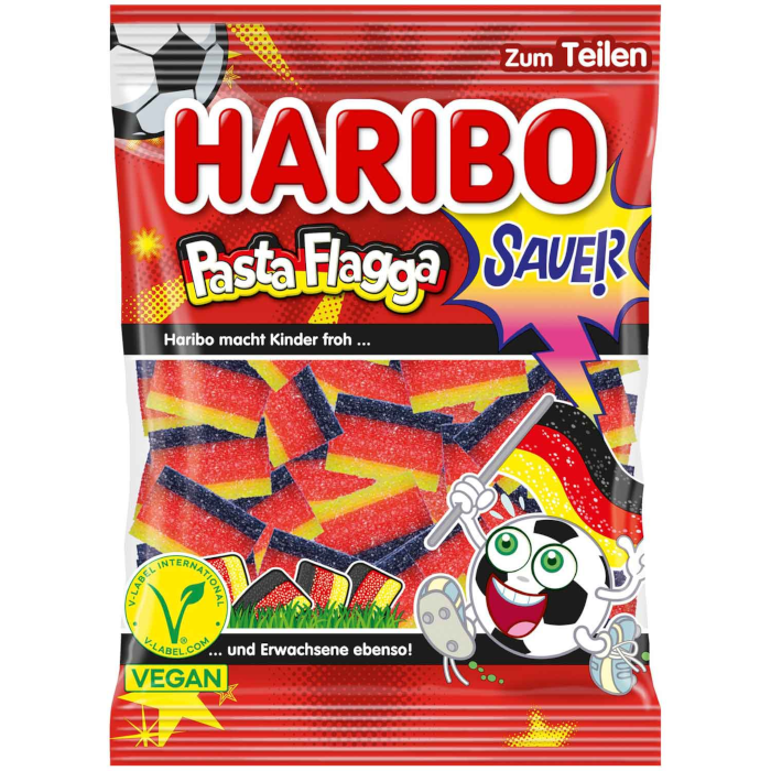 HARIBO Pasta Flagga Sauer Fruchtgummies Vegan 160g