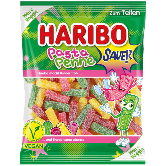 HARIBO Pasta Penne Zuur Fruitgom Vegan 160g