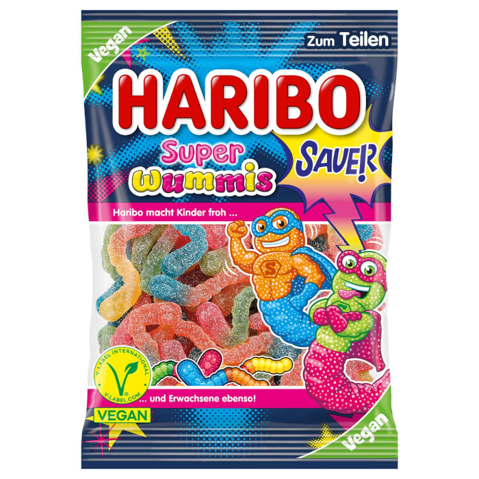HARIBO Super Wummis Acides Bonbons gélifiés véganes 175g