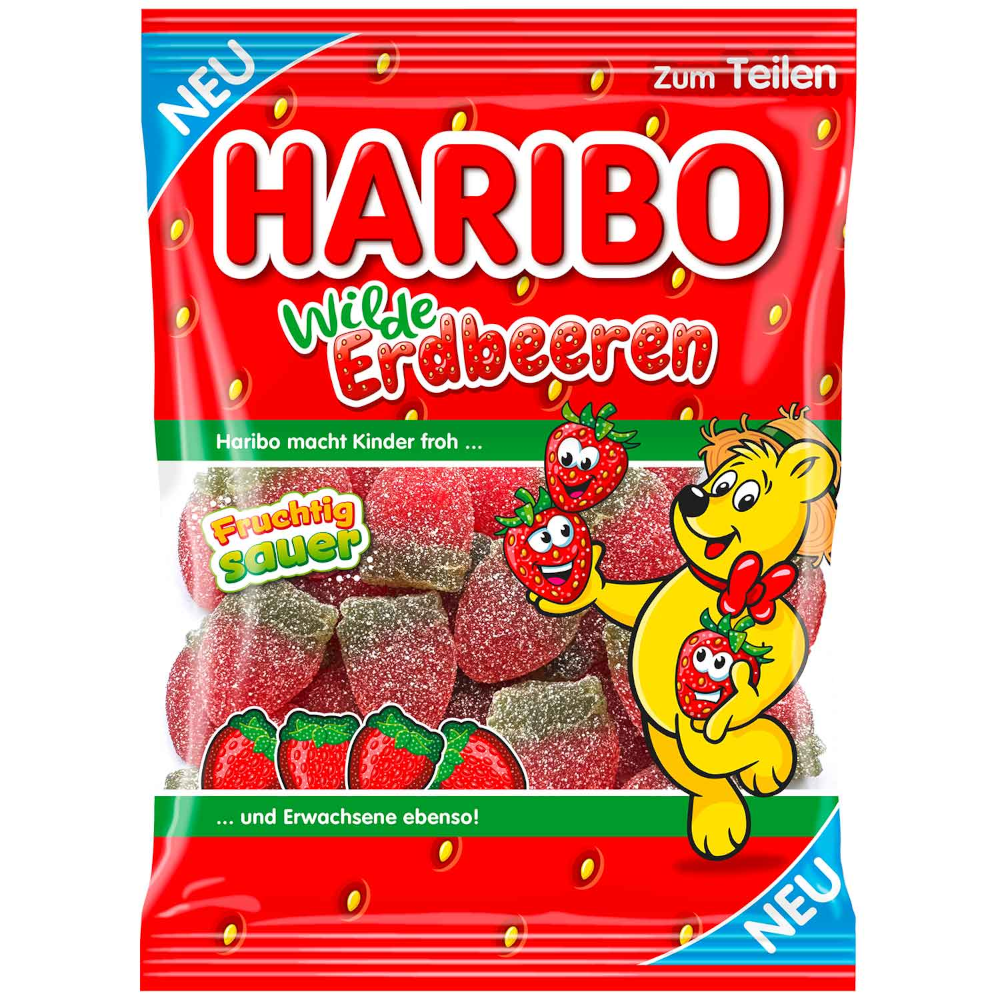 Haribo Wild Strawberries fruity sour, vegan 175g / 6.17oz