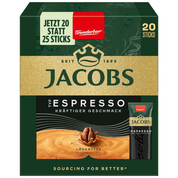Jacobs Espresso 20 Bustine di Caffè Istantaneo