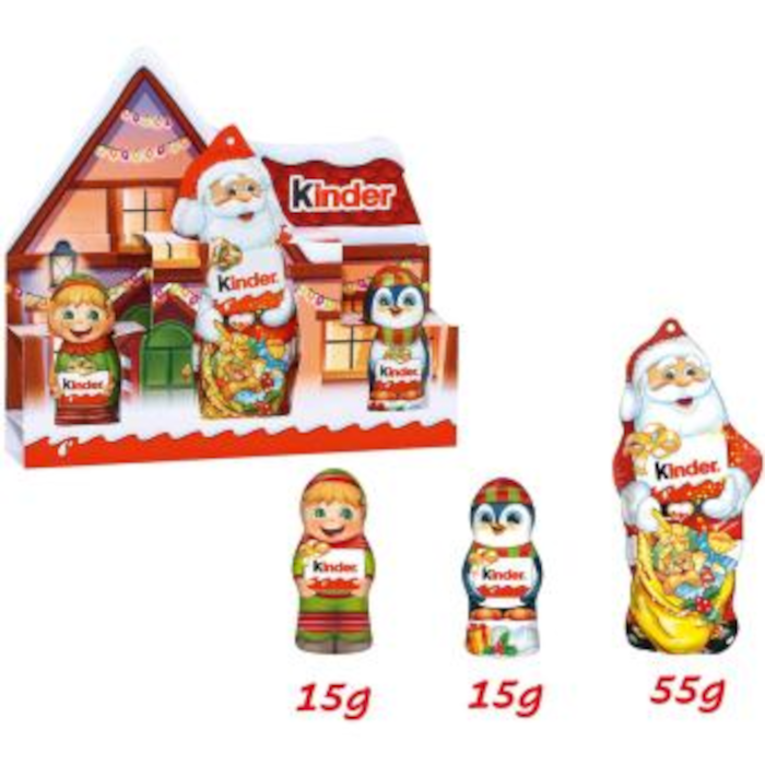 Ferrero Kinder Chocolat Maison d'hiver avec 3 figurines creuses 85g / 2.99oz
