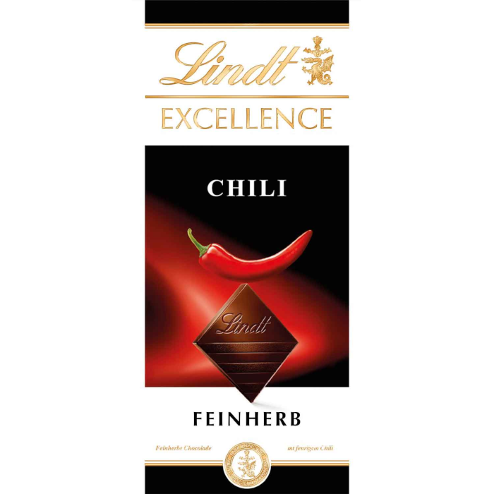 Lindt Excellence Chili Feinherb Tablette de chocolat 100g / 3.52oz