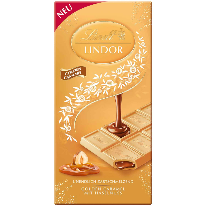 Tablette de chocolat Lindt Lindor Caramel doré 100g / 3.52oz