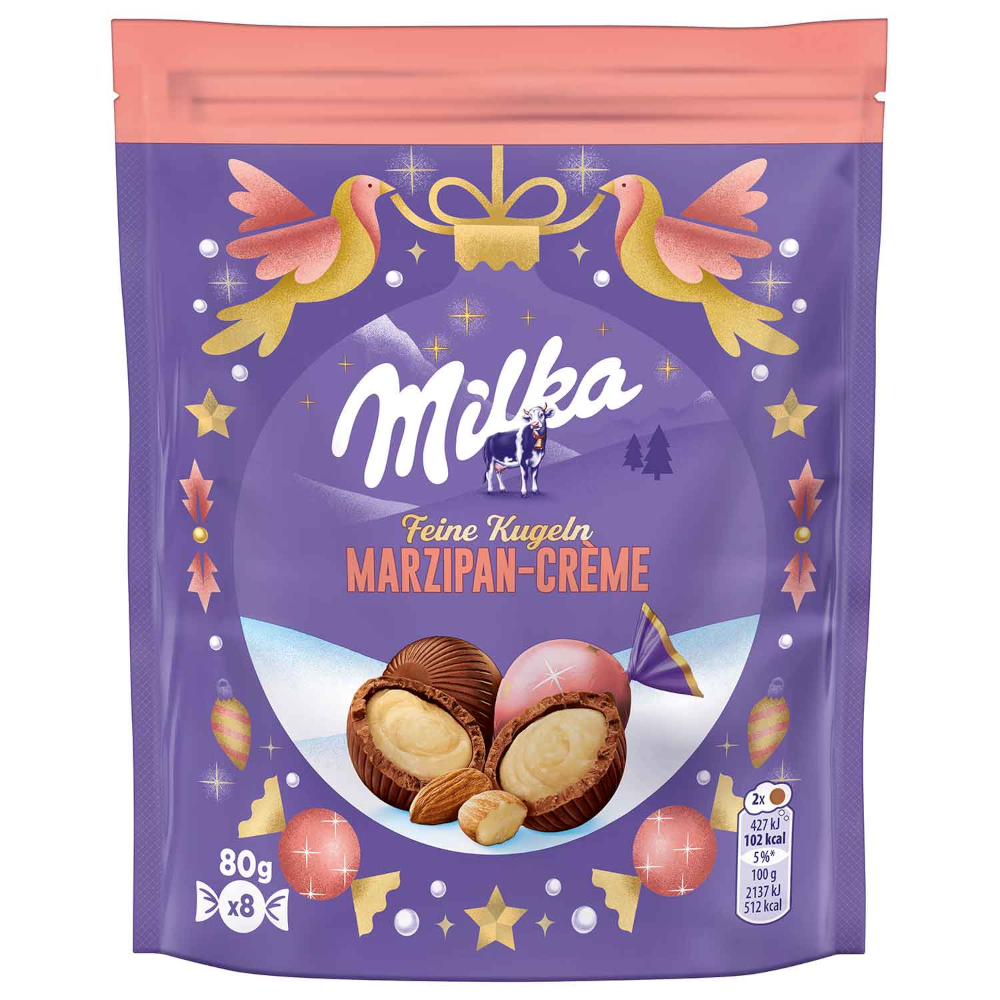 ミルカ ファインチョコレートボール マジパン・クリーム 80g / 2.82oz
