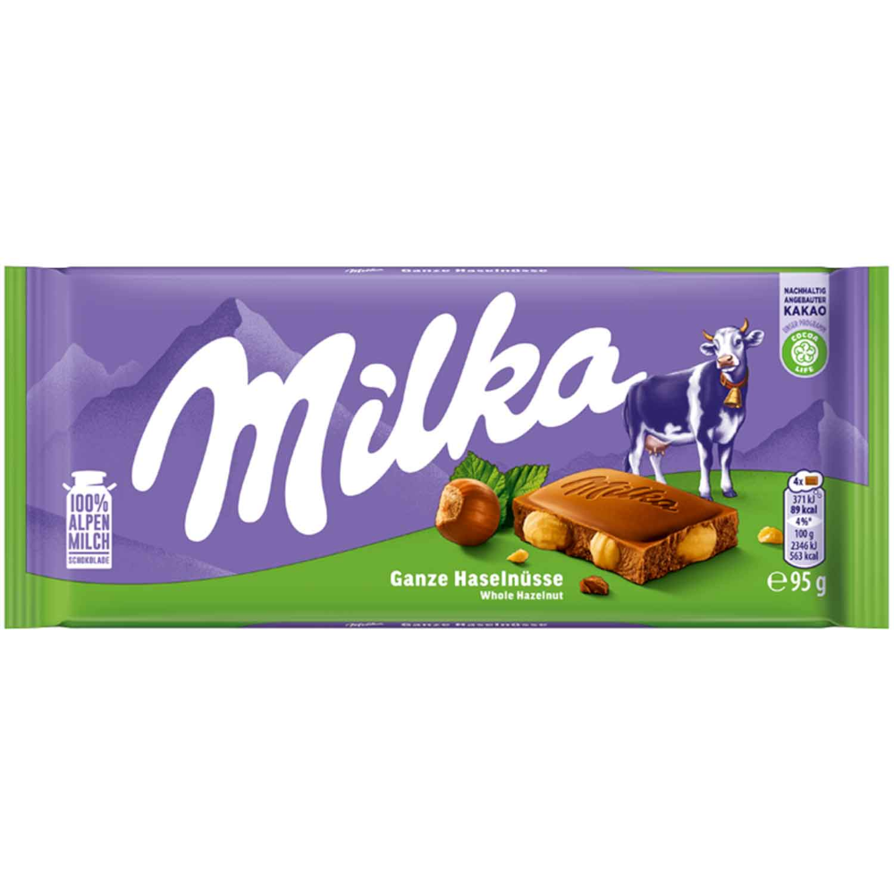 ミルカ チョコレート 全粒ヘーゼルナッツ入り 95g / 3.35oz