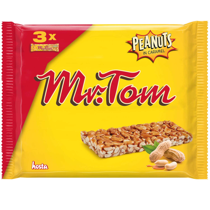 Mr. Tom Geröstete Erdnüsse in Karamell 3 x 40g Riegel