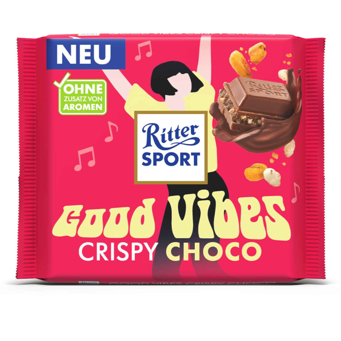 Ritter Sport Chocolat Bonnes Vibrations Croquant Choco 100g / 3.52oz
