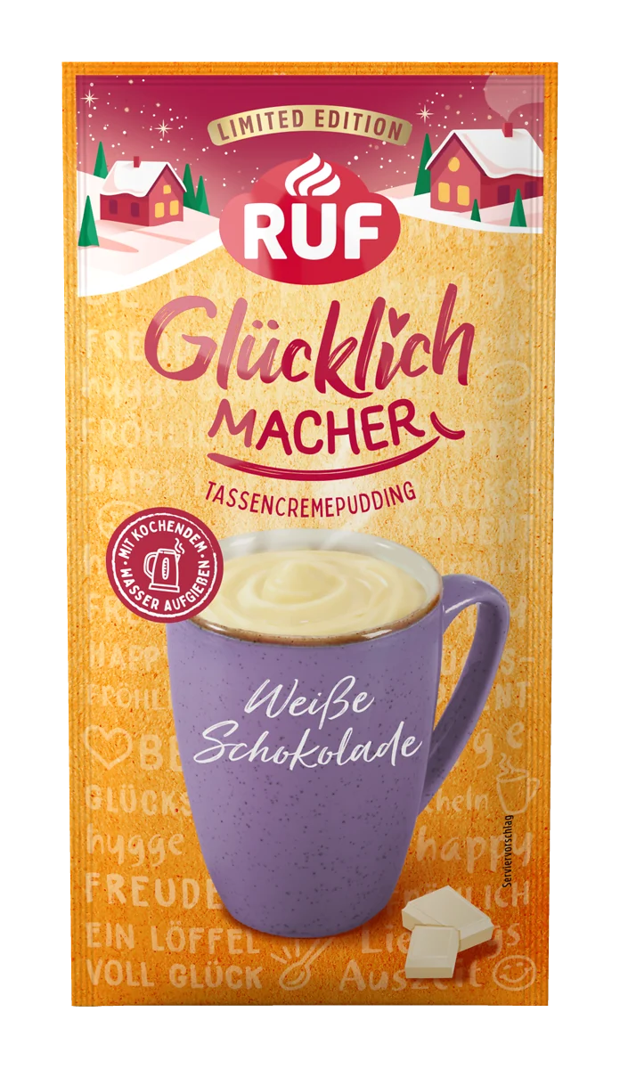RUF Glücklichmacher Tassencremepudding Weiße Schokolade 59g / 2.08oz