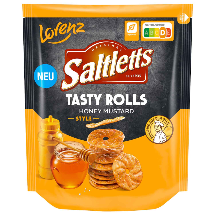 Lorenz Saltletts Tasty Rolls Honey Mustard Style 130g / 4.59oz