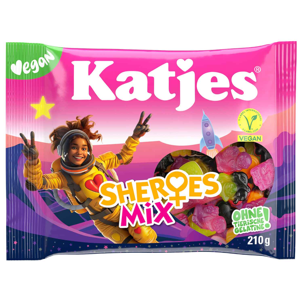 Katjes Sheroes Mix vegan fruit gum, licorice & foam sugar 175g