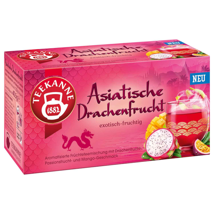 Teekanne Ländertee Asiatische Drachenfrucht 20 Teebeutel